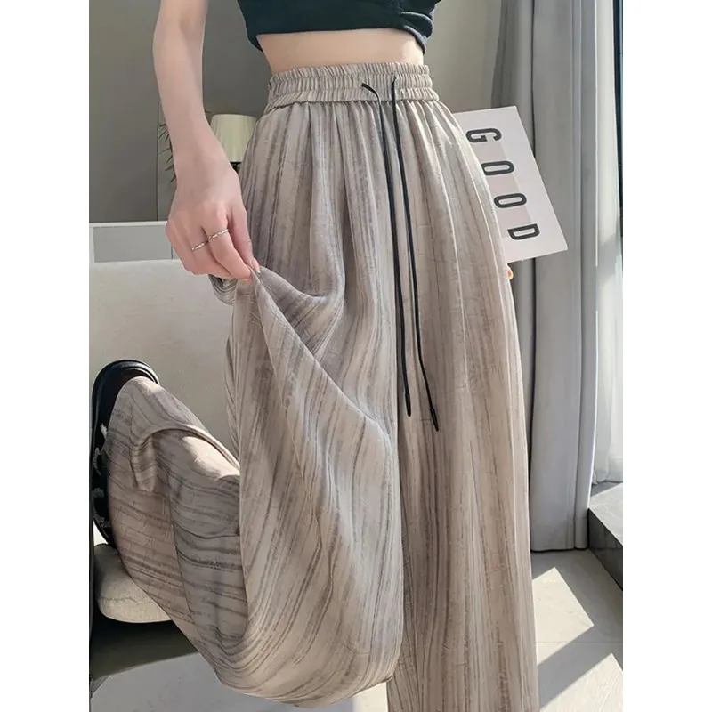 Women's Tie-Dye Wide Leg Pants Beige Elastic High-Waisted Trousers with Drawstring Casual Streetwear
Women's Tie-Dye Wide Leg Pants Beige Elastic High-Waisted Trousers with Drawstring Casual Streetwear