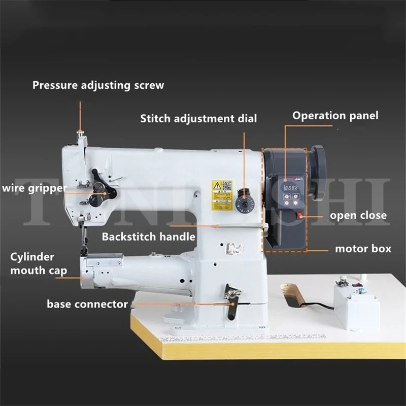 high head car thick material cylindrical large rotary shuttle synchronous car foot pad luggage sewing machine BT-341
high head car thick material cylindrical large rotary shuttle synchronous car foot pad luggage sewing machine BT-341
