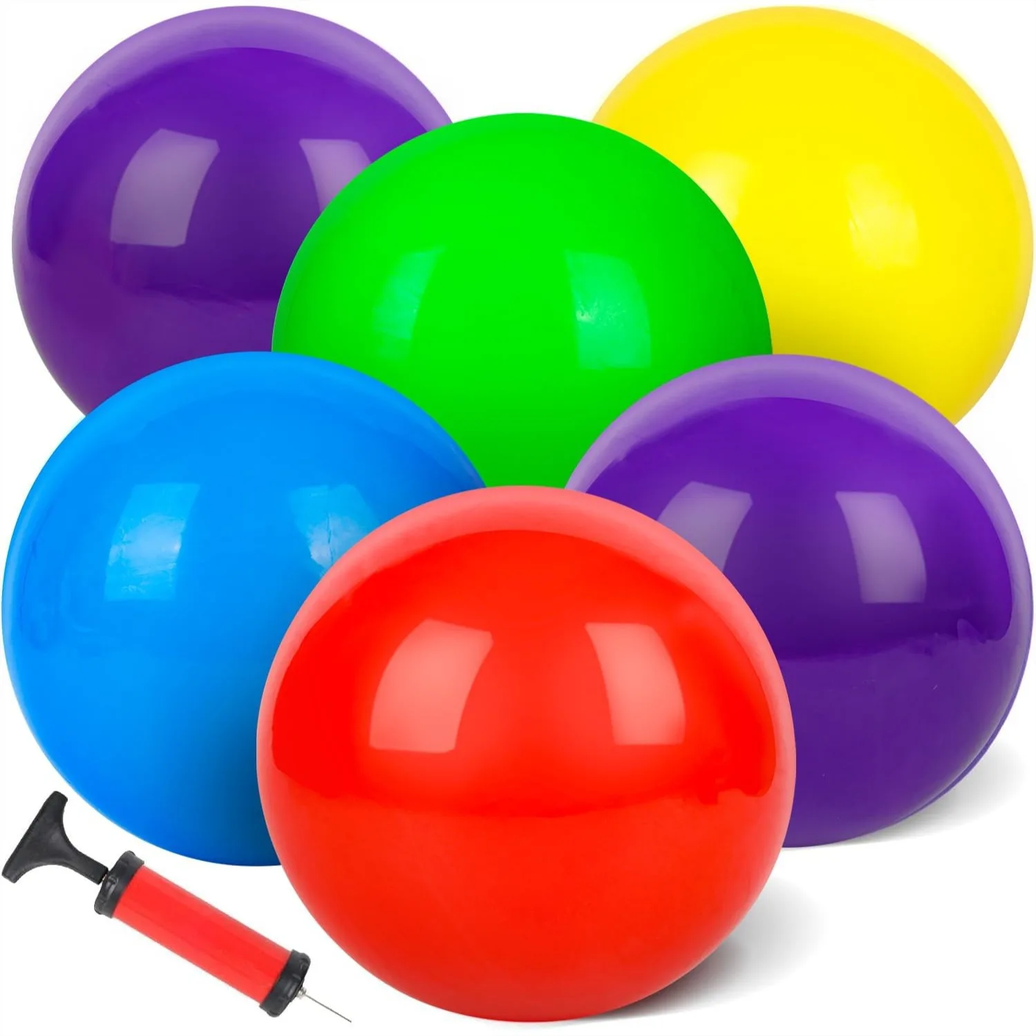 Inflatable Rubber Kickball Dodgeballs, 6-Pack 8.5 Inch Playground Balls for Kids Indoor Outdoor Games and Dog Toys
Inflatable Rubber Kickball Dodgeballs, 6-Pack 8.5 Inch Playground Balls for Kids Indoor Outdoor Games and Dog Toys