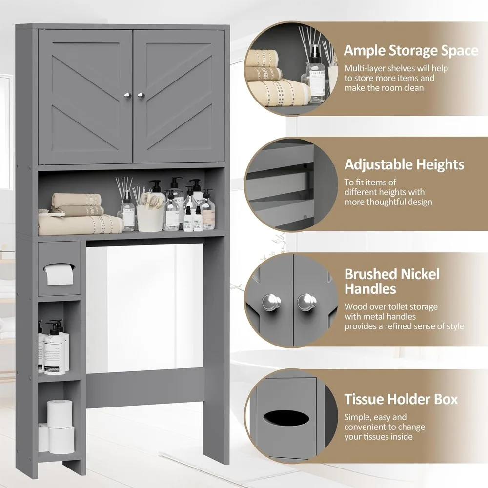 Farmhouse Storage Cabinet Over Toilet with Toilet Paper Holder Stand, Freestanding Bathroom Storage Organizer, Customized
Farmhouse Storage Cabinet Over Toilet with Toilet Paper Holder Stand, Freestanding Bathroom Storage Organizer, Customized