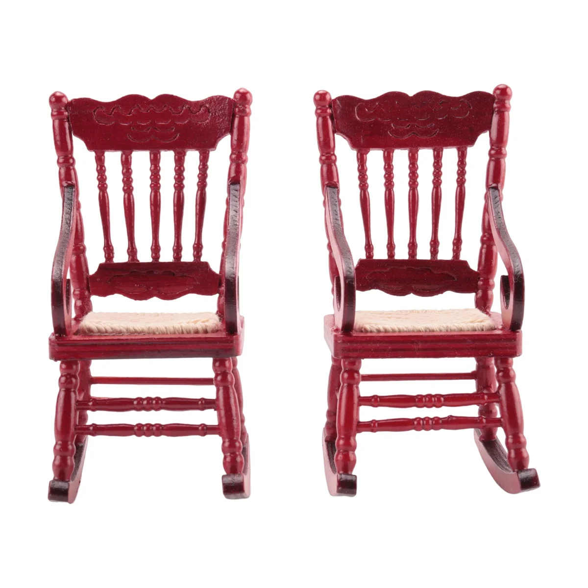 2 Pcs 1:12 Toy Miniature Furniture Wooden Rocking Chairs Toy Accessories for Doll House Decoration,Red
2 Pcs 1:12 Toy Miniature Furniture Wooden Rocking Chairs Toy Accessories for Doll House Decoration,Red