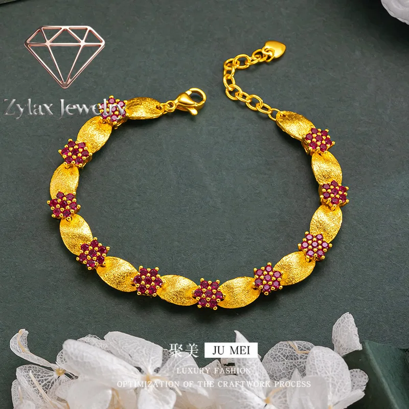 Zylax Jewelry Luxury 24K 9999 Pure Gold real gold Women's Red Diamond Forged Band Plum Blossom Bracelet
Zylax Jewelry Luxury 24K 9999 Pure Gold real gold Women's Red Diamond Forged Band Plum Blossom Bracelet