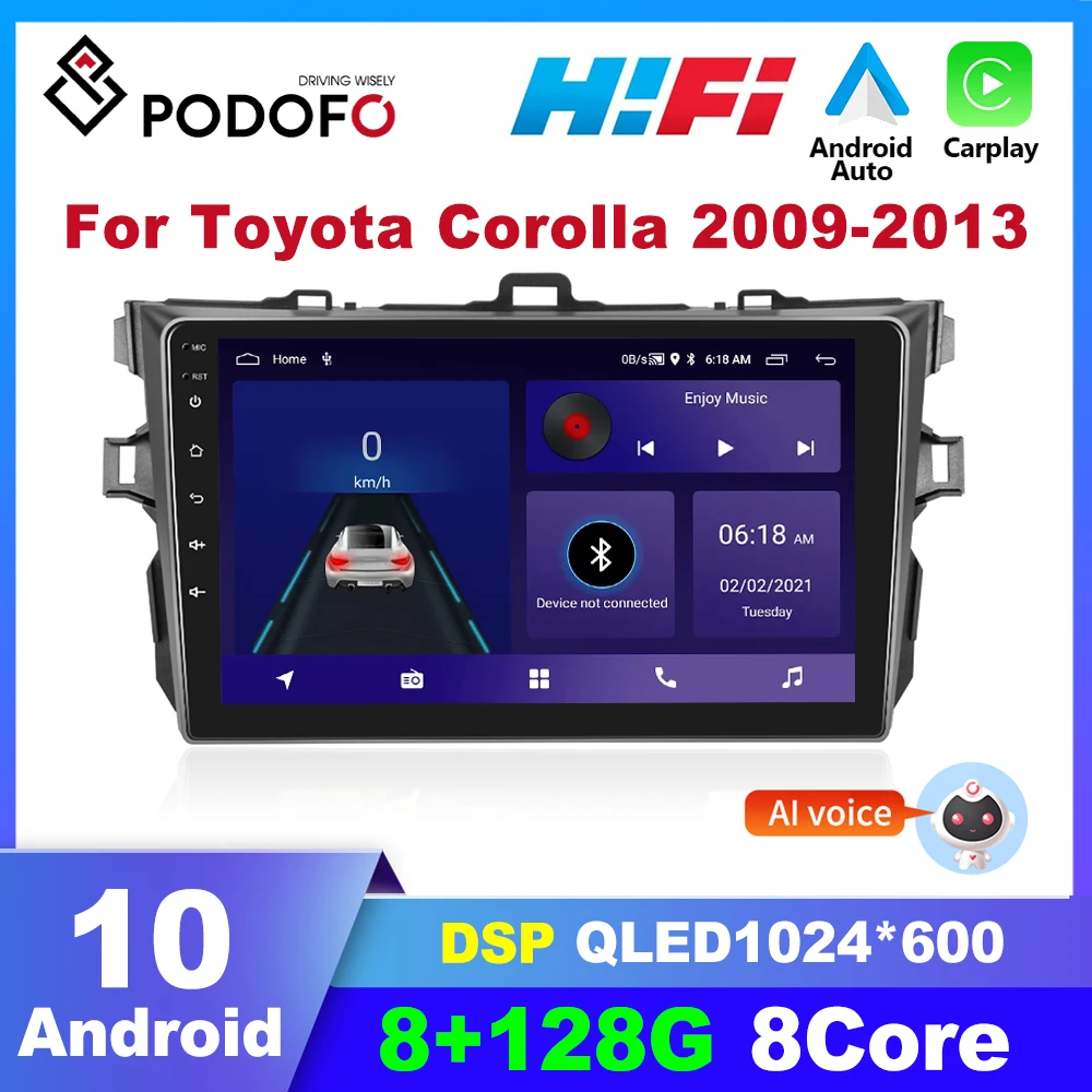Podofo Android 2din Car Radio For Toyota Corolla 2009-2013 Multimedia Video Player Stereo Carplay Autoradio GPS Navigation DSP
Podofo Android 2din Car Radio For Toyota Corolla 2009-2013 Multimedia Video Player Stereo Carplay Autoradio GPS Navigation DSP