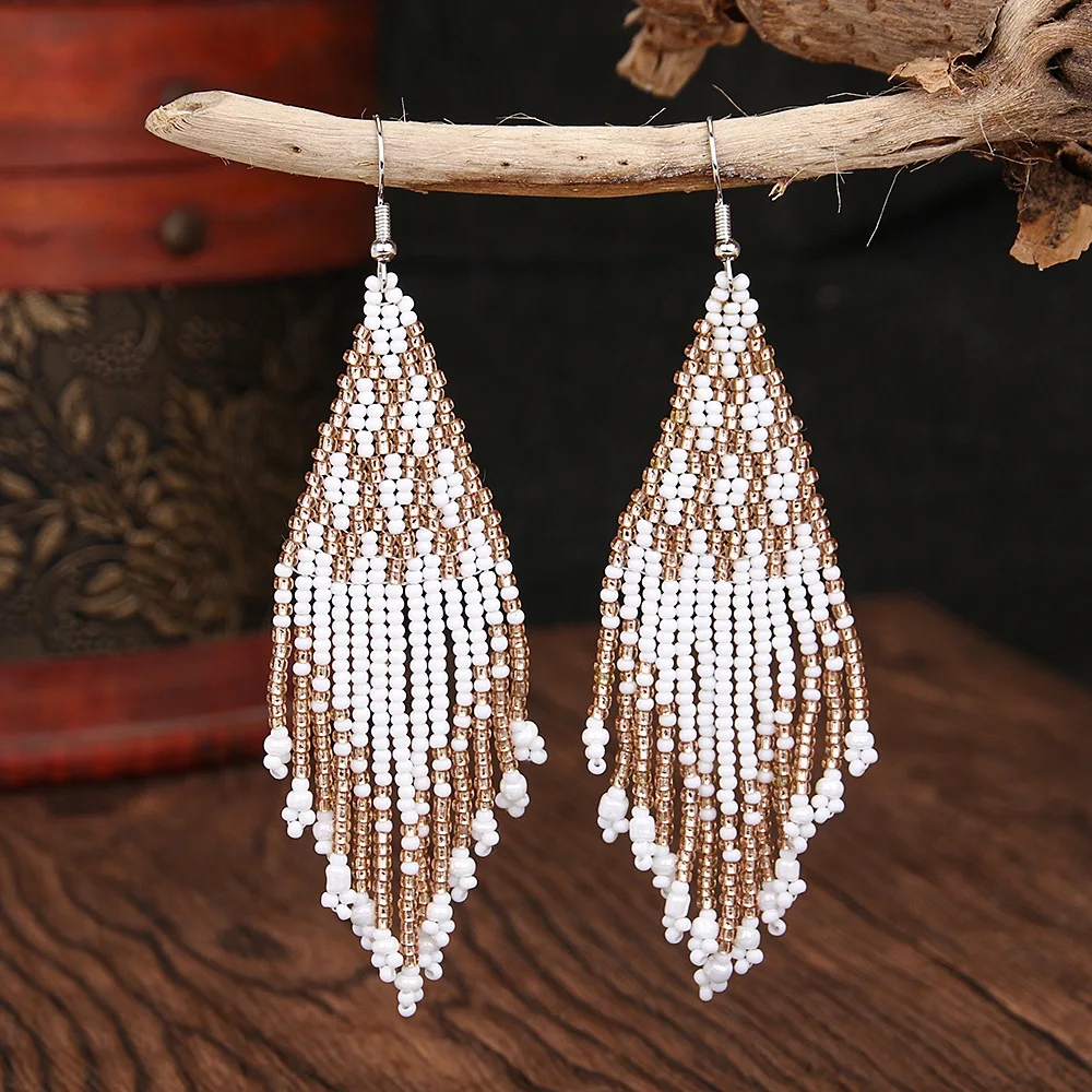 Artisanal Beaded Earrings | Long Tassel Tribal Boho Design | Unique Ethnic Fringe Jewelry
Artisanal Beaded Earrings | Long Tassel Tribal Boho Design | Unique Ethnic Fringe Jewelry