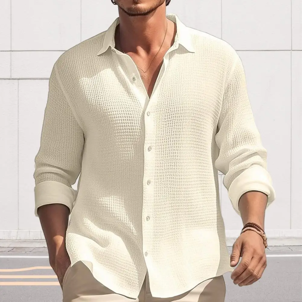 Men Business Top Soft Breathable Men's Casual Shirt Stylish Lapel Loose Fit Long Sleeve for Fall Spring Fashion Lapel Collar
Men Business Top Soft Breathable Men's Casual Shirt Stylish Lapel Loose Fit Long Sleeve for Fall Spring Fashion Lapel Collar