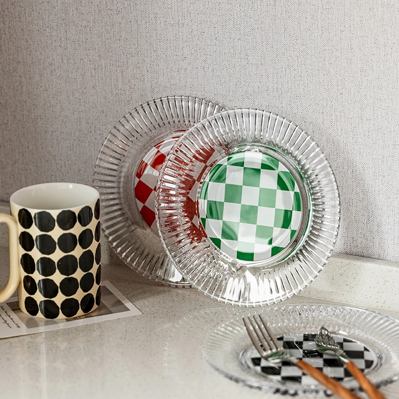 19cm Tableware Plaid Glass Dinner Plate Dessert Salad Dish Serving Tray Plates Kitchen Restaurant Pasta
19cm Tableware Plaid Glass Dinner Plate Dessert Salad Dish Serving Tray Plates Kitchen Restaurant Pasta