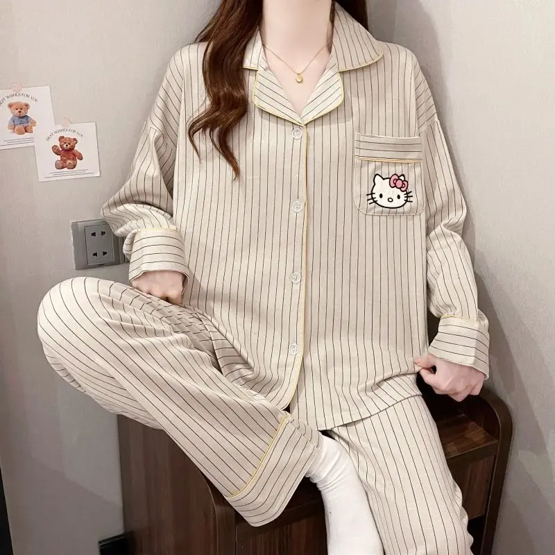 Sanrio Pyjamas Hello Kitty Pajama 2 Piece Pant Long Sleeve Sleepwear Spring Pijama Kawaii Cartoon Negligee Women Home Clothes
Sanrio Pyjamas Hello Kitty Pajama 2 Piece Pant Long Sleeve Sleepwear Spring Pijama Kawaii Cartoon Negligee Women Home Clothes