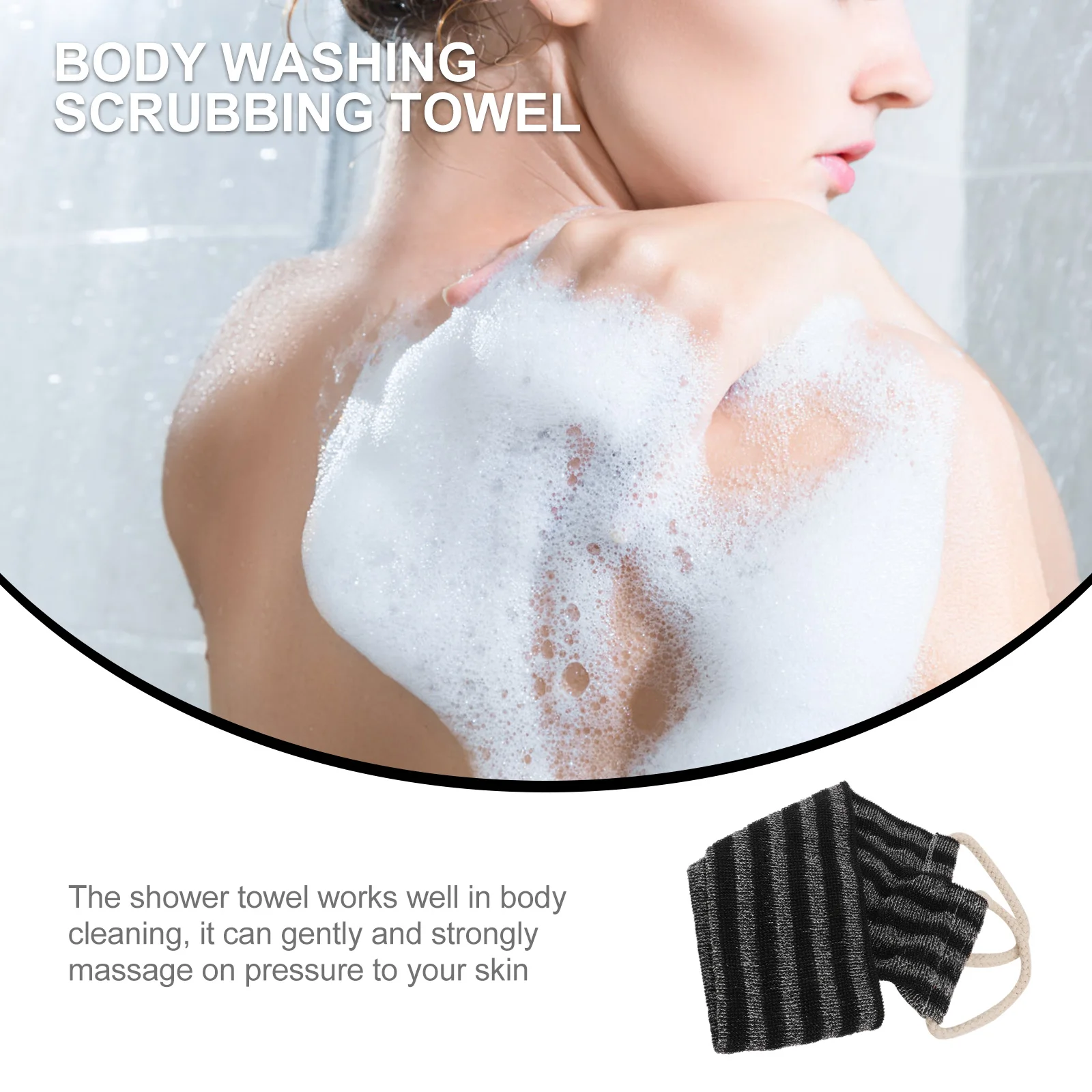 1pc Adult Bath Towel Extra Long Bath Scrubber Durable Stripe Body Washing Tool Gentle Massage Shower Towel For Back Legs Arms
1pc Adult Bath Towel Extra Long Bath Scrubber Durable Stripe Body Washing Tool Gentle Massage Shower Towel For Back Legs Arms