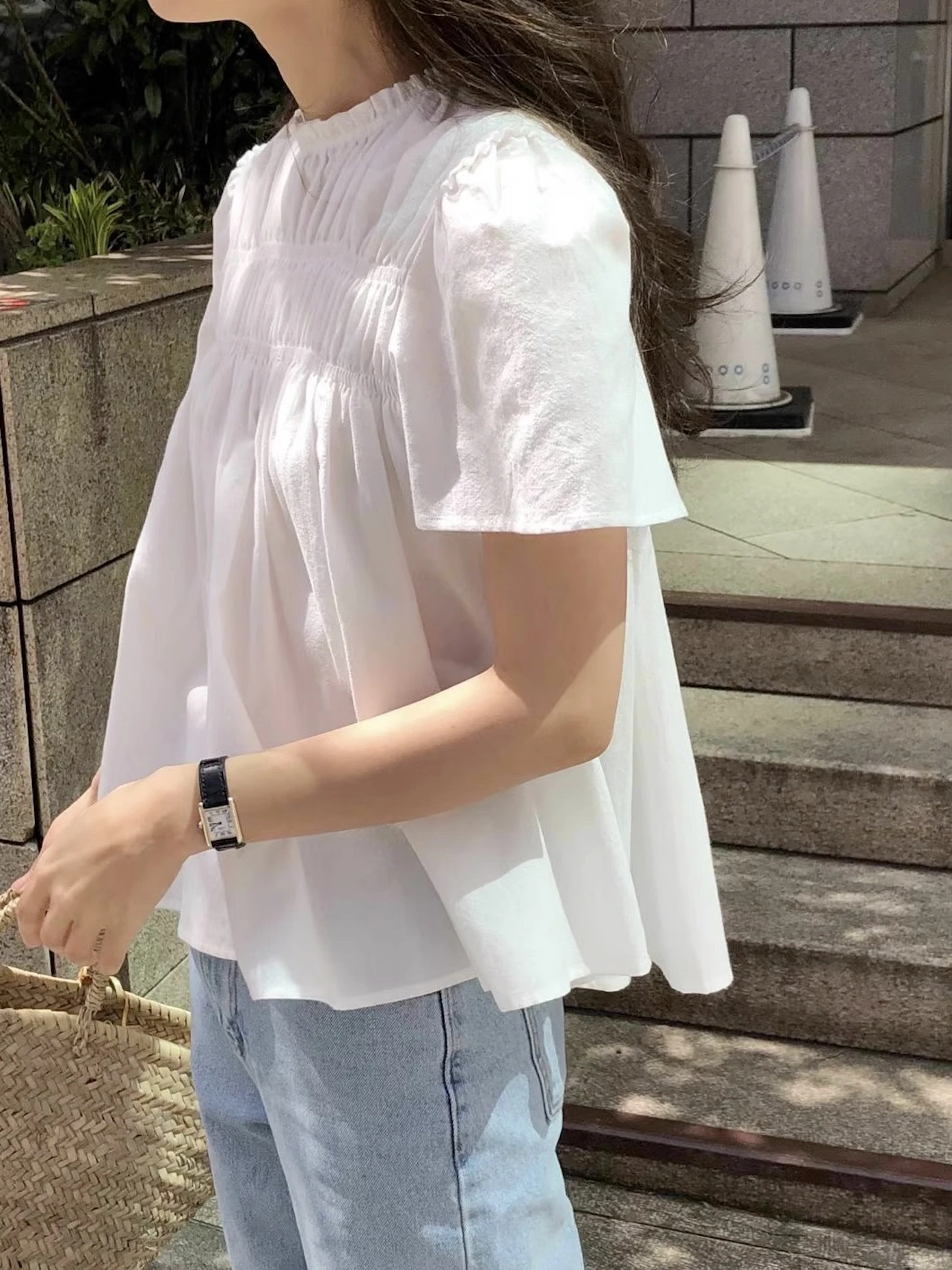 Fre Sle Loose Women's irt ort Sve Doll Collar Gathered Hem Cotton Casual Busin Summer Outfit round Ne Top
Fre Sle Loose Women's irt ort Sve Doll Collar Gathered Hem Cotton Casual Busin Summer Outfit round Ne Top