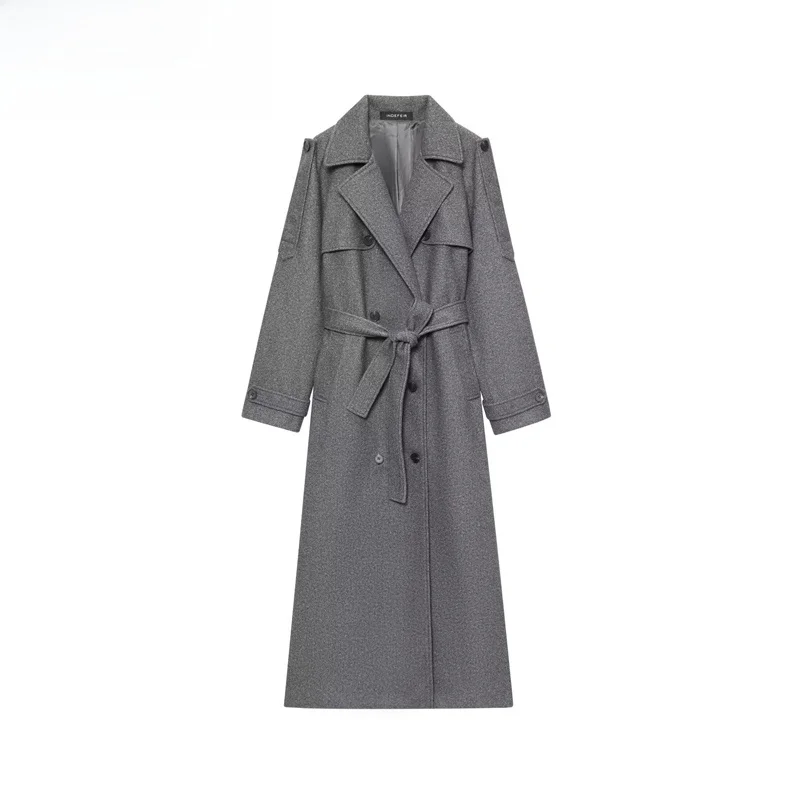 ZBZR Autumn Winter New Women's Long Woolen Coat with Belt Double Breasted Windbreaker High Faion Straight Cut Commute Sle
ZBZR Autumn Winter New Women's Long Woolen Coat with Belt Double Breasted Windbreaker High Faion Straight Cut Commute Sle