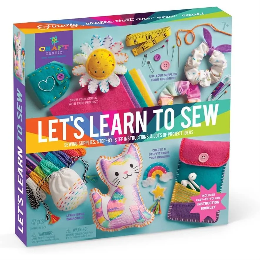 Let's Learn to Sew Mini Sewing Kit for Beginners with 9 Fun Projects, Easy Instructions, Arts and Crafts for Kids Ages 7+
Let's Learn to Sew Mini Sewing Kit for Beginners with 9 Fun Projects, Easy Instructions, Arts and Crafts for Kids Ages 7+