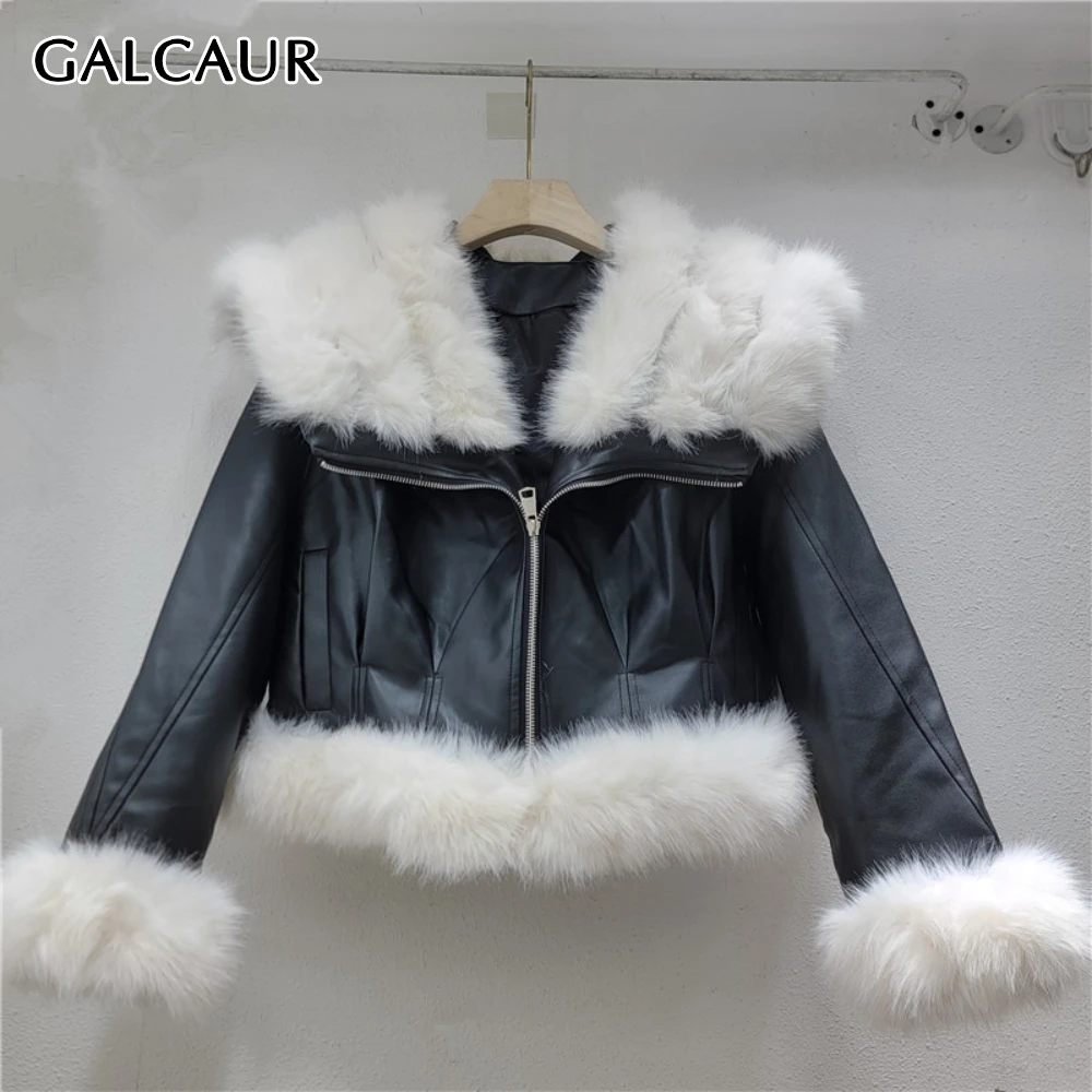 GALCAUR Solid Spliced Fur Streetwear Jacket Female Lapel Long Sleeve Loose Casual Lazy Women's Jackets Autumn Fashion New Style
GALCAUR Solid Spliced Fur Streetwear Jacket Female Lapel Long Sleeve Loose Casual Lazy Women's Jackets Autumn Fashion New Style