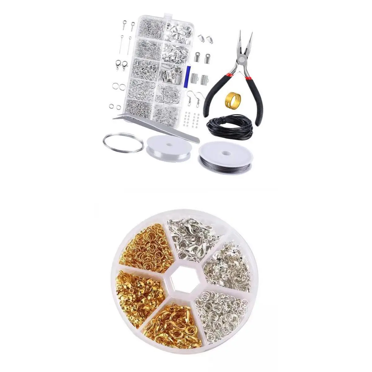 Набор фурнитуры для изготовления украшений из сплава: соединительные кольца, застежки-карабины, комплектующие для самостоятельного изготовления ожерелий и браслетов
Набор фурнитуры для изготовления украшений из сплава: соединительные кольца, застежки-карабины, комплектующие для самостоятельного изготовления ожерелий и браслетов