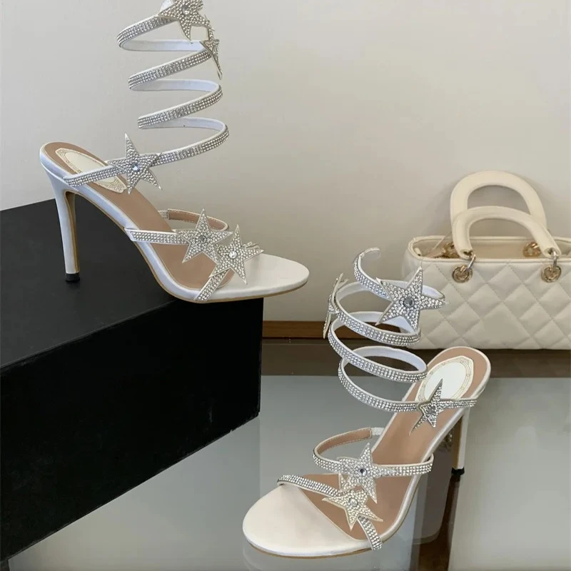 Women's Sandals New Design Crystal Pentagram Open Toe High Heels FashionSandals for Women Sexy High Heels Summer Party Prom Shoe
Women's Sandals New Design Crystal Pentagram Open Toe High Heels FashionSandals for Women Sexy High Heels Summer Party Prom Shoe
