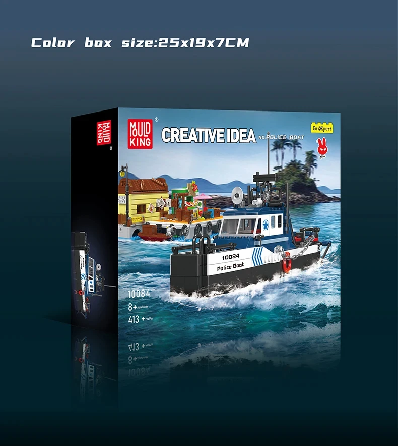Mould King DIY 10084 Building Block The Boat toy Police Boat Model children Male and female universal Christmas Gift
Mould King DIY 10084 Building Block The Boat toy Police Boat Model children Male and female universal Christmas Gift
