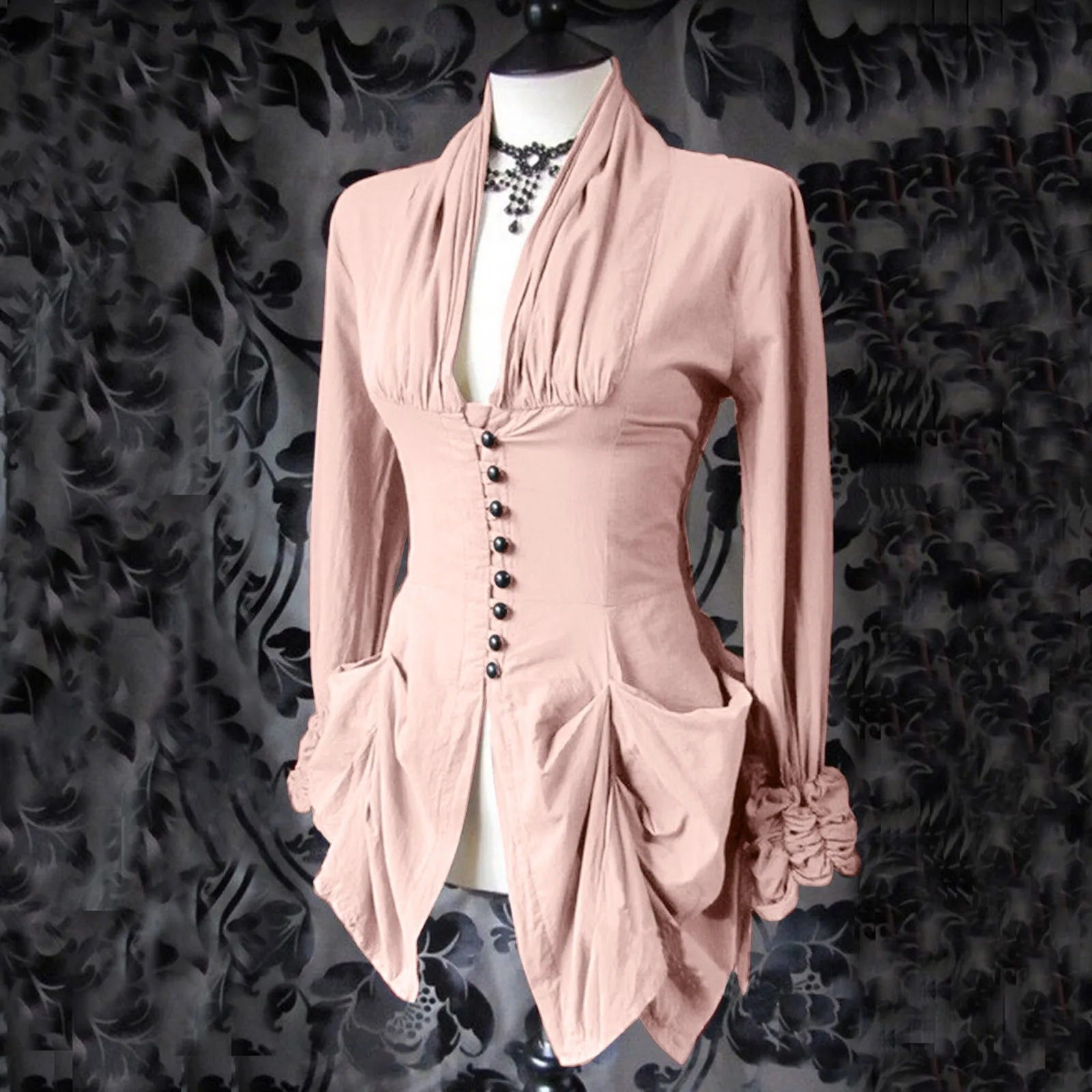 Medieval Vintage Gothic Slim Fit Women's Shirts Sexy V-neck Irregular Pleated Renaissance Palace Party Shirts Ruffles Blouses
Medieval Vintage Gothic Slim Fit Women's Shirts Sexy V-neck Irregular Pleated Renaissance Palace Party Shirts Ruffles Blouses
