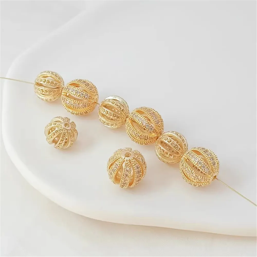 14K Gold-plated Zircon Hollowed-out Watermelon Beads Interlocking Beads Handcrafted DIY Bracelet Necklace Jewelry Loose Beads
14K Gold-plated Zircon Hollowed-out Watermelon Beads Interlocking Beads Handcrafted DIY Bracelet Necklace Jewelry Loose Beads