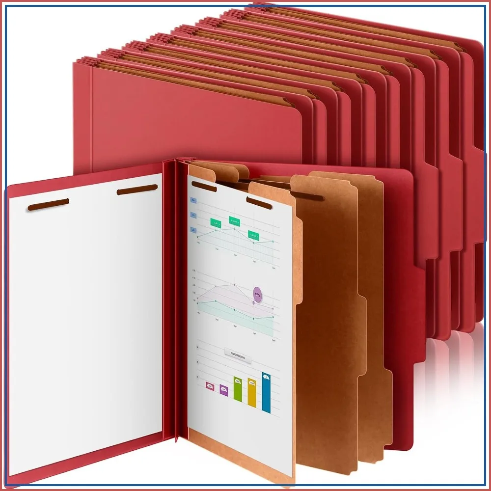 24 Pcs Classification Folders Letter Size, 3 Divider Pressboard File Folder with Fasteners, Expanding File Organizer Bulk for Office, School, Teacher, Employee
24 Pcs Classification Folders Letter Size, 3 Divider Pressboard File Folder with Fasteners, Expanding File Organizer Bulk for Office, School, Teacher, Employee