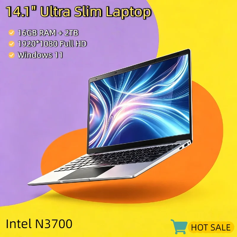 New 14.1" Notebook Windows 11 16GB RAM 2TB SSD Intel N3700 1920x1080 HD Ultra Slim Laptop for Office Study Light Gaming
New 14.1" Notebook Windows 11 16GB RAM 2TB SSD Intel N3700 1920x1080 HD Ultra Slim Laptop for Office Study Light Gaming