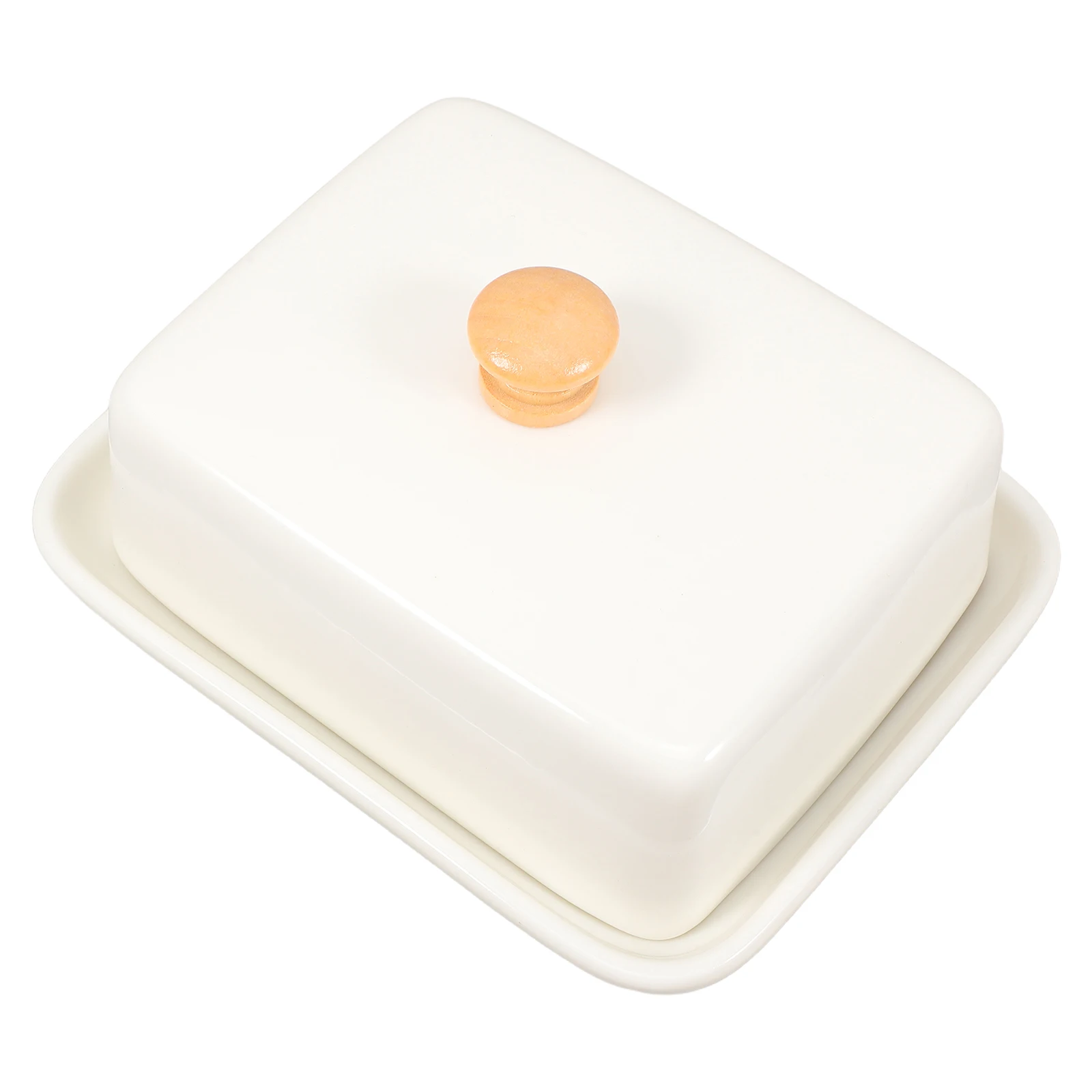 1pc Ceramic Dish With Lid Butter Storage Container For Multi Functional Keep Kitchen Countertop Cheese Tray Accessories Holder