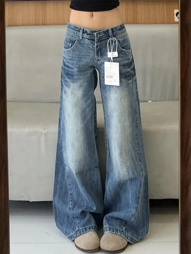 Retro American Washed Micro Flared Jeans Women's Loose Straight Leg Wide Leg Floor Length Pants Spring Summer New Style
Retro American Washed Micro Flared Jeans Women's Loose Straight Leg Wide Leg Floor Length Pants Spring Summer New Style