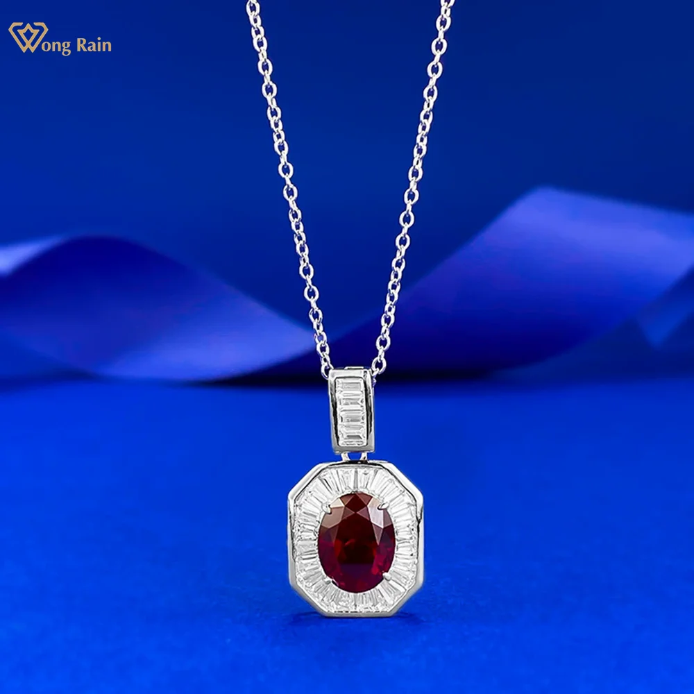 Wong Rain Vintage 925 Sterling Silver Oval Cut 7*9 MM Ruby High Carbon Diamond Gemstone Pendant Necklace Fine Jewelry Wholesale
Wong Rain Vintage 925 Sterling Silver Oval Cut 7*9 MM Ruby High Carbon Diamond Gemstone Pendant Necklace Fine Jewelry Wholesale
