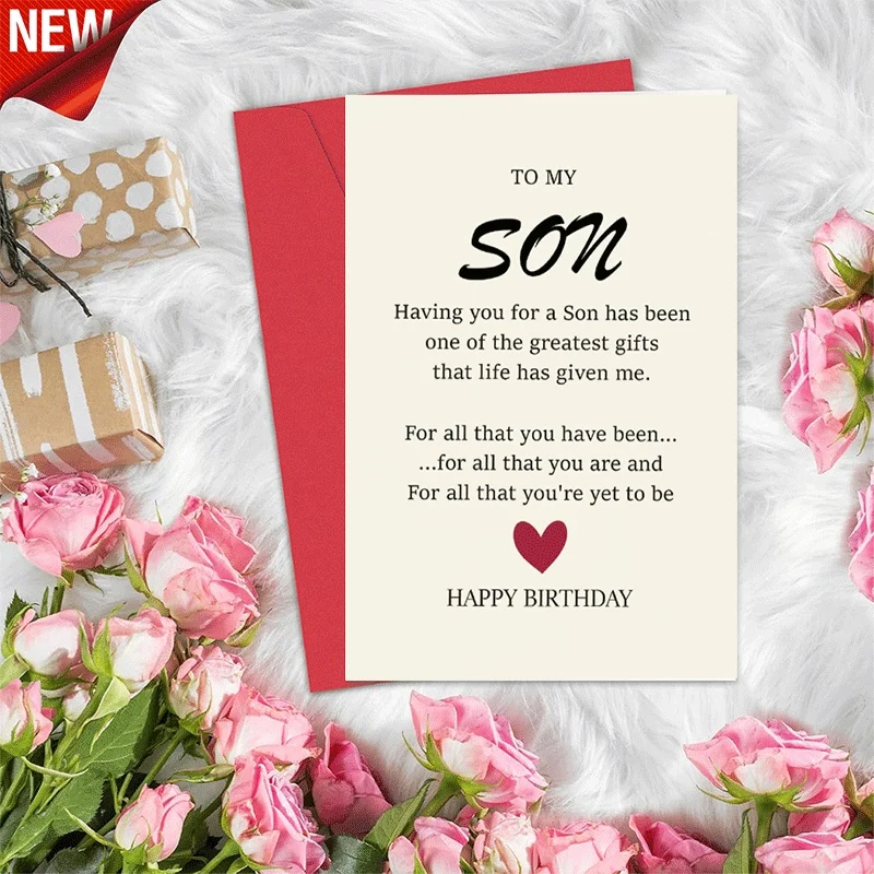 Happy Birthday Card to My Son, Heart Print Birthday Greeting Card for Son, Sentimental Birthday Gift Card for
Happy Birthday Card to My Son, Heart Print Birthday Greeting Card for Son, Sentimental Birthday Gift Card for