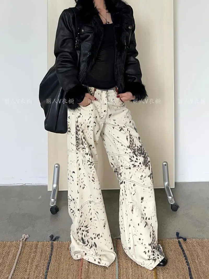 American Retro High Street Casual Overalls Leopard Print Loose Wide Leg Pants For Women Y2k Hip-hop Cargo Grunge Baggy Trousers
American Retro High Street Casual Overalls Leopard Print Loose Wide Leg Pants For Women Y2k Hip-hop Cargo Grunge Baggy Trousers