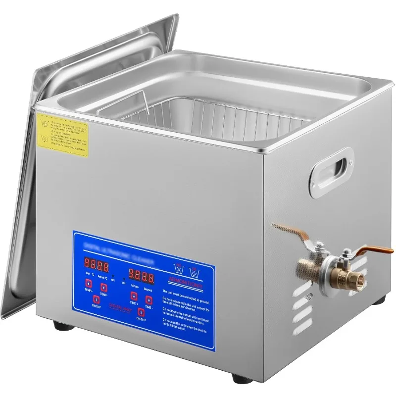 VEVOR 15L Ultrasonic Cleaner with Digital Timer&Heater,40kHz 110V for Wrench Screwdriver Repairing Tools Industrial Parts Mental
VEVOR 15L Ultrasonic Cleaner with Digital Timer&Heater,40kHz 110V for Wrench Screwdriver Repairing Tools Industrial Parts Mental