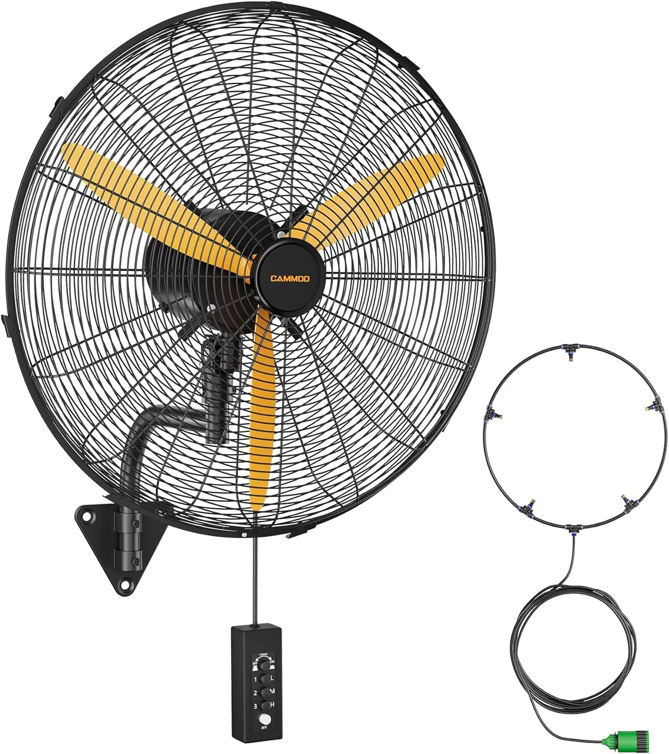 24 Inch Oscillating Misting Wall Mount Fan, Extra Long 3.9ft Wired Remote and 9.8ft Power Cord, IP44 Industrial Commercial
24 Inch Oscillating Misting Wall Mount Fan, Extra Long 3.9ft Wired Remote and 9.8ft Power Cord, IP44 Industrial Commercial