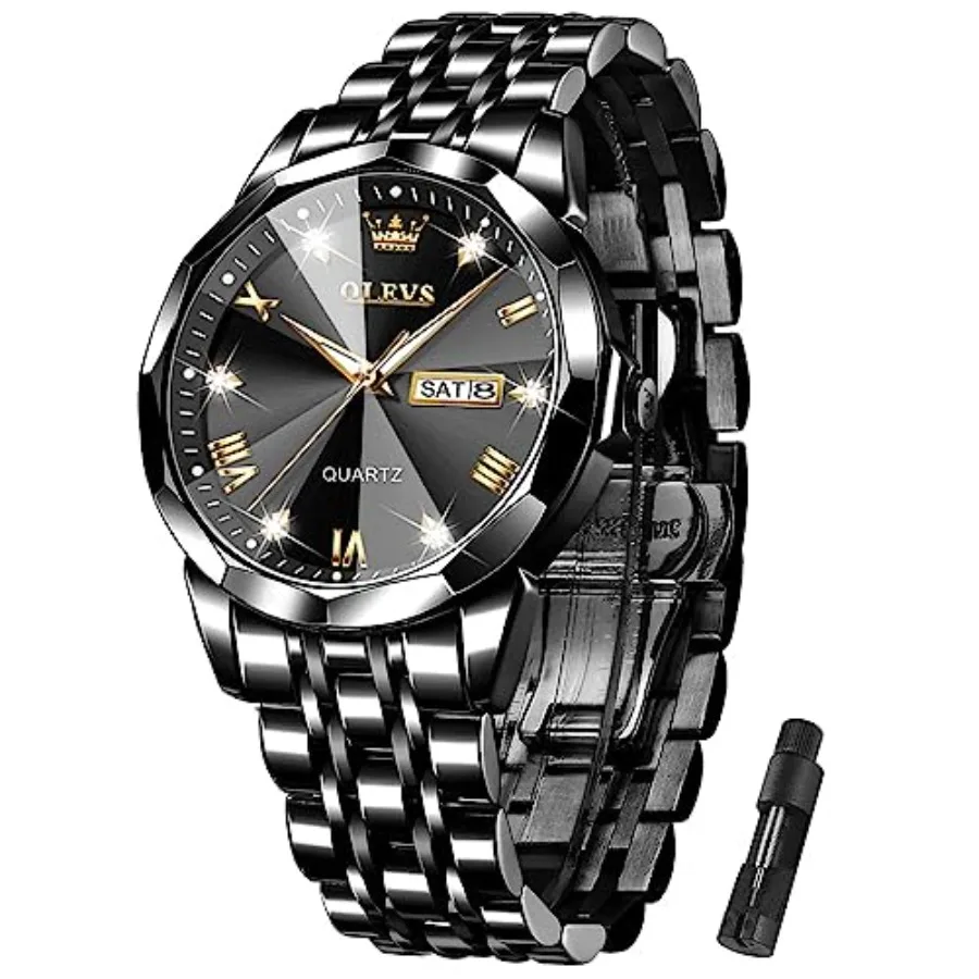 Mens Watch Stainless Steel Analog Quartz Watches for Men Day Date Easy Read Diamond Waterproof Dress Luxury Classic Casual Big
Mens Watch Stainless Steel Analog Quartz Watches for Men Day Date Easy Read Diamond Waterproof Dress Luxury Classic Casual Big