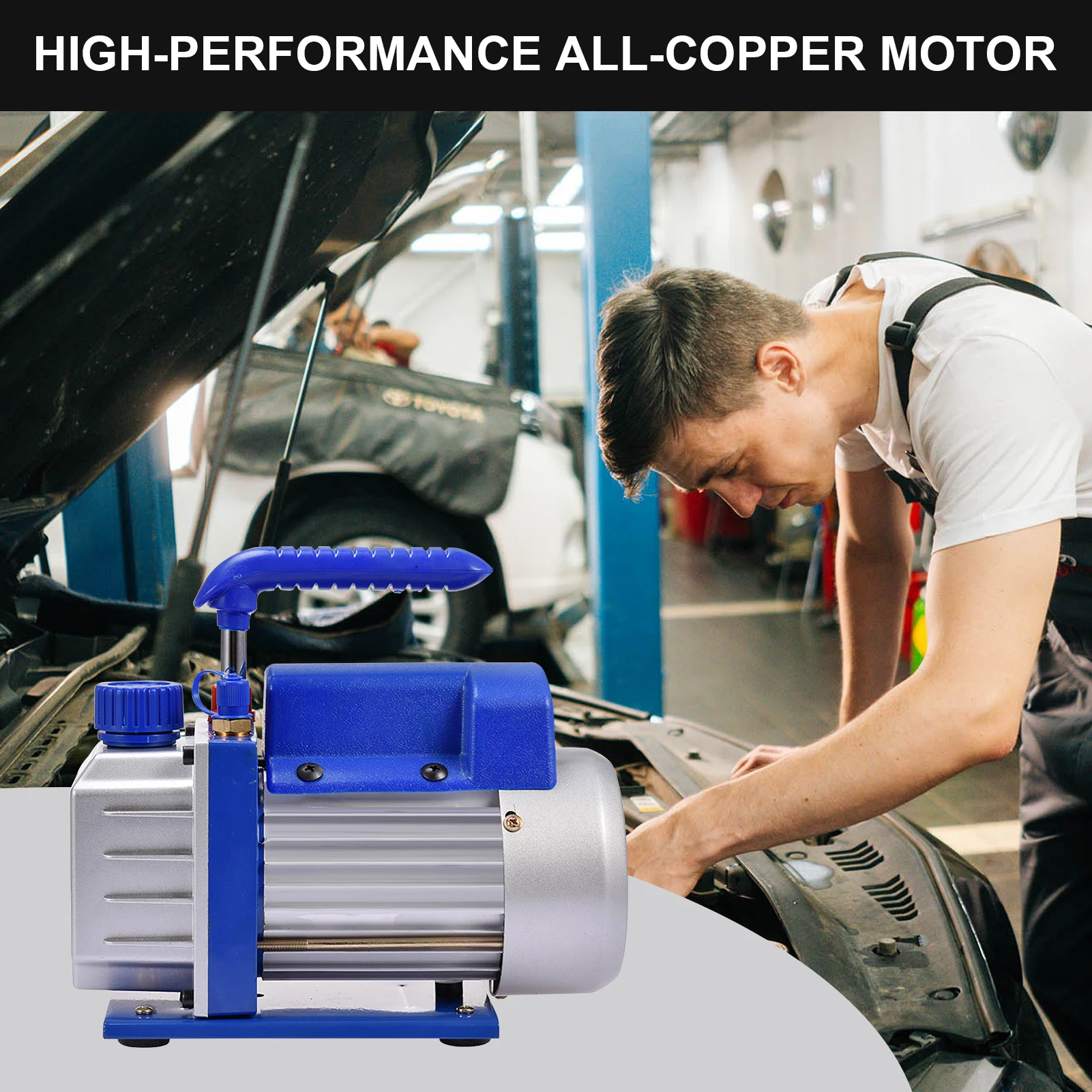 4 CFM 110V Rotary Vane Vacuum Pump with 1/4" Flare Inlet Port for AC Refrigeration HVAC Maintenance Tool
4 CFM 110V Rotary Vane Vacuum Pump with 1/4" Flare Inlet Port for AC Refrigeration HVAC Maintenance Tool