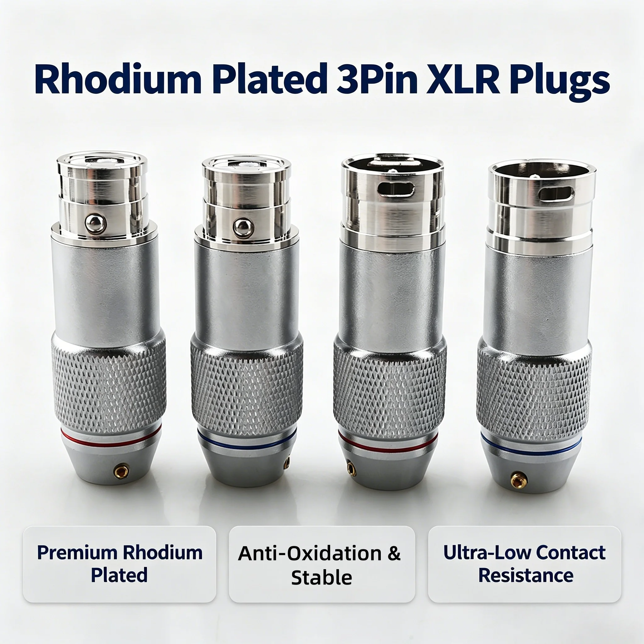 High Quality DIY 11mm XLR 3pin Male plug Balanced audio cable microphone connector 4pcs Rhodium plated for Mixer Amplifier DVD
High Quality DIY 11mm XLR 3pin Male plug Balanced audio cable microphone connector 4pcs Rhodium plated for Mixer Amplifier DVD