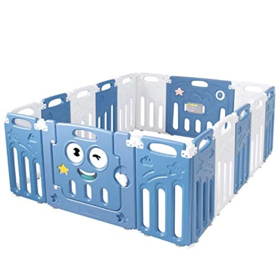 Baby Play Yards 16 Panel Foldable Baby Playpen Anti-Slip Base and Lockable Safety Gate Indoor Large Baby Fence Play Area for Ba
Baby Play Yards 16 Panel Foldable Baby Playpen Anti-Slip Base and Lockable Safety Gate Indoor Large Baby Fence Play Area for Ba