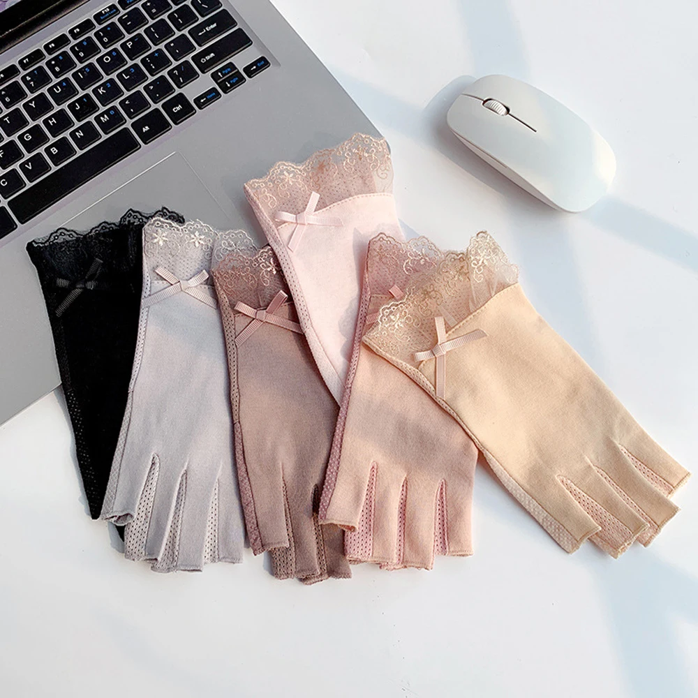 Cycling Breathable Driving Women Bow Lady Half Finger Gloves Flower Lace Mitten Thin Gloves
Cycling Breathable Driving Women Bow Lady Half Finger Gloves Flower Lace Mitten Thin Gloves
