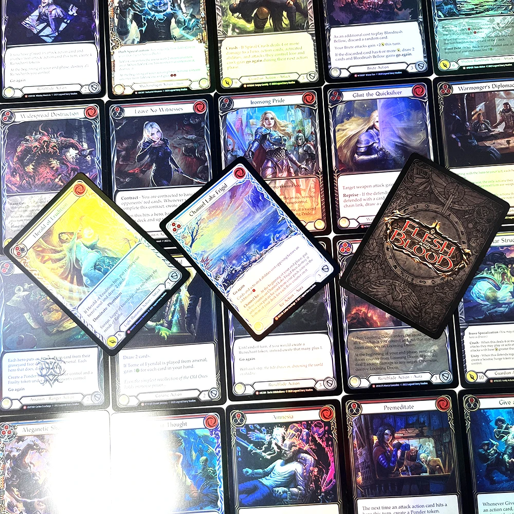 55PCS/set FAB Foil 2 DIY Rare Card Rainbow TCG Game Cards Flick Knives Light of Sol Lumina Ascension Ironsong Versus Remembrance
55PCS/set FAB Foil 2 DIY Rare Card Rainbow TCG Game Cards Flick Knives Light of Sol Lumina Ascension Ironsong Versus Remembrance
