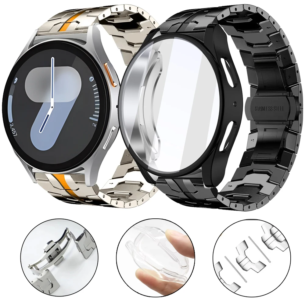 Case+Band For Samsung Galaxy Watch 7 6 5 4 40MM 44MM Stainless Steel Strap With Full Cover Screen Protector TPU Case Accessories
Case+Band For Samsung Galaxy Watch 7 6 5 4 40MM 44MM Stainless Steel Strap With Full Cover Screen Protector TPU Case Accessories
