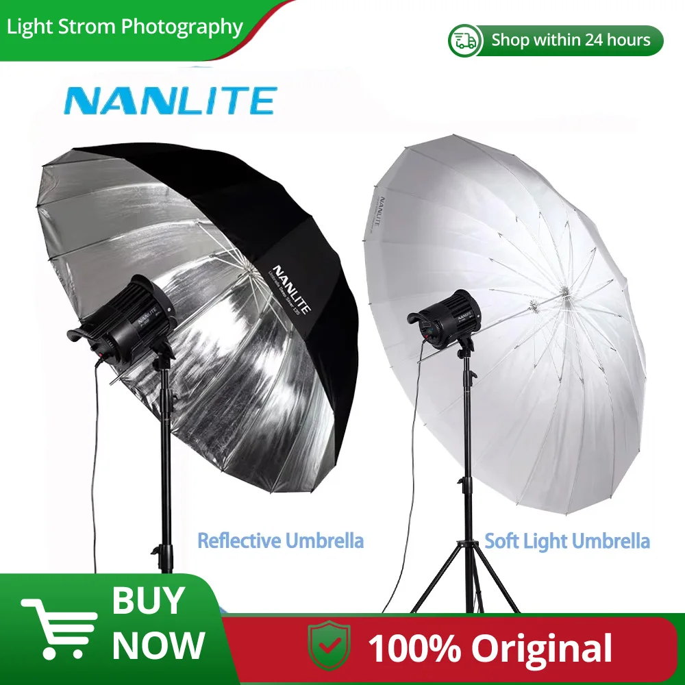 Nanlit 135CM Deep Reflective Umbrella 165CM Deep 180CM Shallow Soft Light Umbrella Photography Accessories
Nanlit 135CM Deep Reflective Umbrella 165CM Deep 180CM Shallow Soft Light Umbrella Photography Accessories