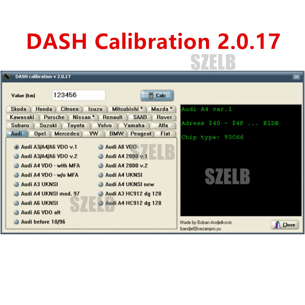Программное обеспечение DASH Calibration 2.0.17 для A-UDI для V-W, простая установка и использование
Программное обеспечение DASH Calibration 2.0.17 для A-UDI для V-W, простая установка и использование
