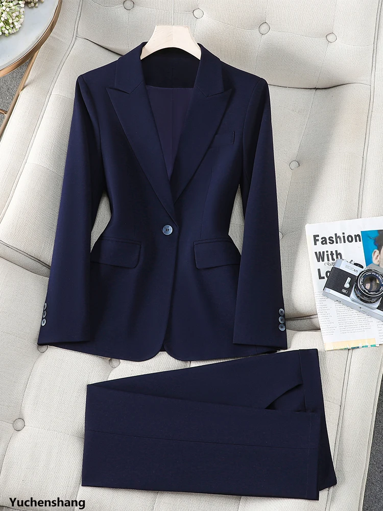 Gray Black Navy Women Pant Suit Formal 2 Piece Set Office Ladies Female Business Work Blazer Jacket And Trouser
Gray Black Navy Women Pant Suit Formal 2 Piece Set Office Ladies Female Business Work Blazer Jacket And Trouser