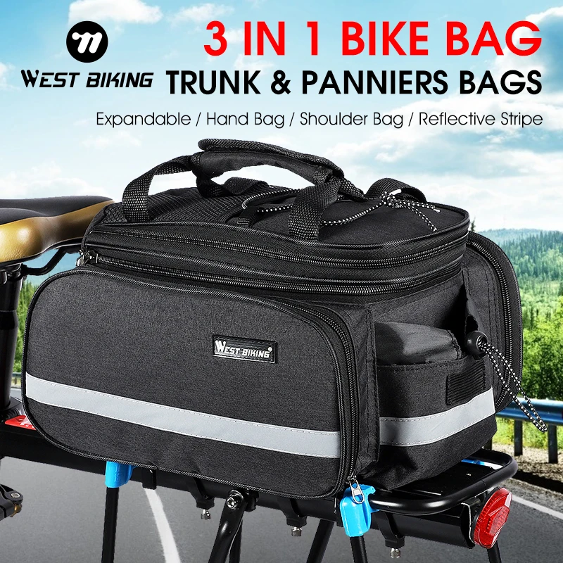 WEST BIKING 10-25L MTB Trunk Bag 3-In-1 Bicycle Rear Rack Pannier Bag Reflective Handbag with Rain Cover Bikepacking Accessories
WEST BIKING 10-25L MTB Trunk Bag 3-In-1 Bicycle Rear Rack Pannier Bag Reflective Handbag with Rain Cover Bikepacking Accessories