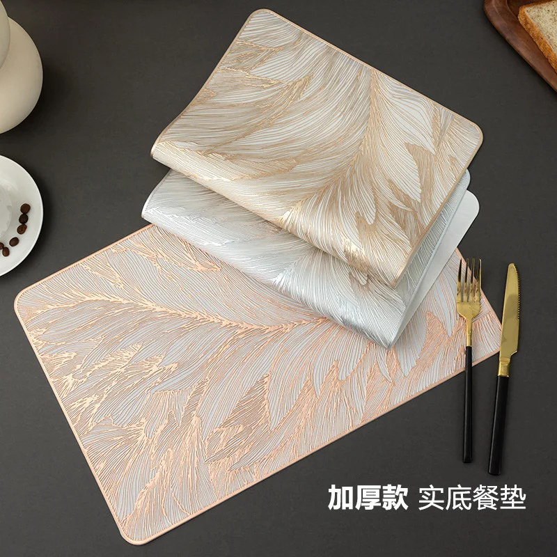 2pcs 43x30cm PVC Dining Table Mat Rectangular Western Dining Pad Heat Insulation Bronzing Placemat Waterproof Oil-proof Mats
2pcs 43x30cm PVC Dining Table Mat Rectangular Western Dining Pad Heat Insulation Bronzing Placemat Waterproof Oil-proof Mats