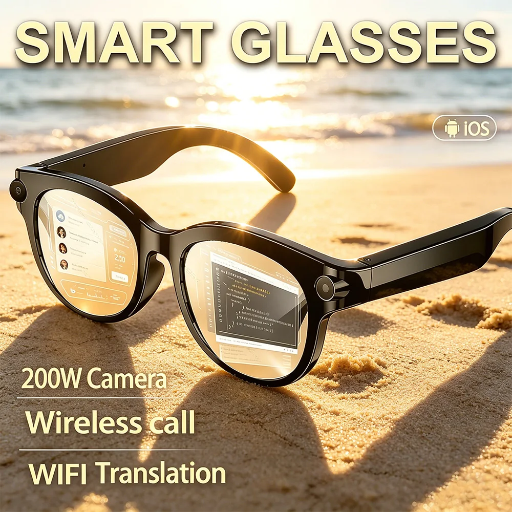 2026 AI Smart Glasses 200W HD Camera 1080P Translation AI Voice Assistant Music Playback LED Flashlight Men Women Smart Glasses
2026 AI Smart Glasses 200W HD Camera 1080P Translation AI Voice Assistant Music Playback LED Flashlight Men Women Smart Glasses
