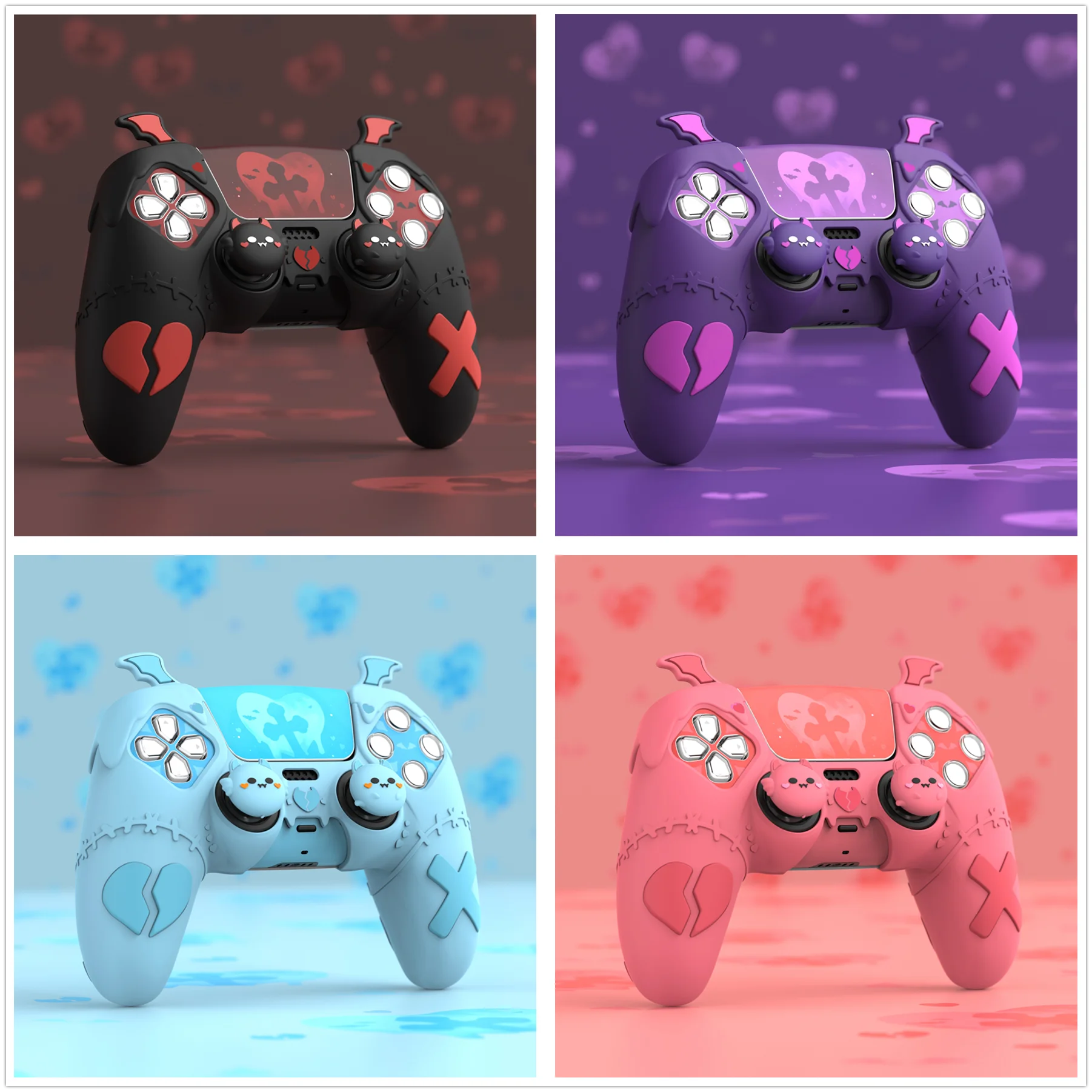 PlayVital Cute Silicone Case for ps5 w/4 Thumb Grips and Stickers, Compatible with ps5 Charging Station - Gothic Imp Black
PlayVital Cute Silicone Case for ps5 w/4 Thumb Grips and Stickers, Compatible with ps5 Charging Station - Gothic Imp Black