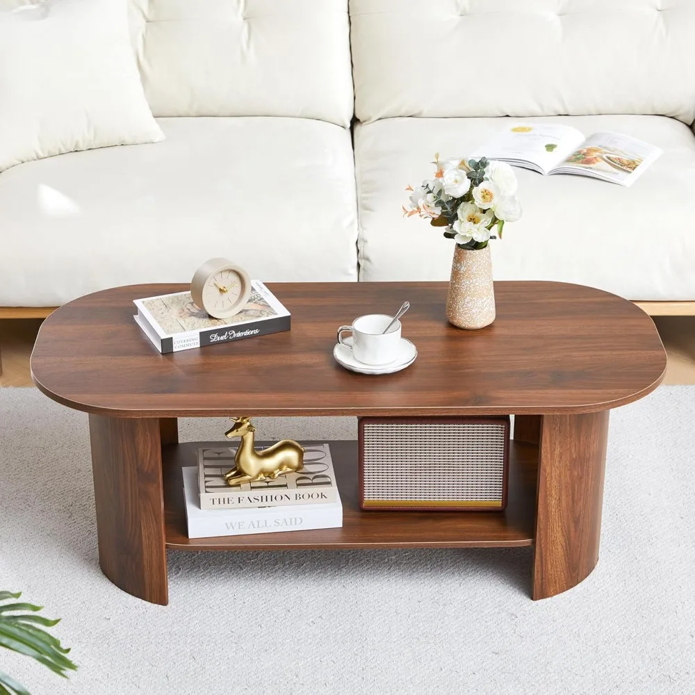 Oval Coffee Table for Living Room, 43.3” Farmhouse Coffee Tables with Storage, 2-Tier Wood Center Table with, Customized
Oval Coffee Table for Living Room, 43.3” Farmhouse Coffee Tables with Storage, 2-Tier Wood Center Table with, Customized