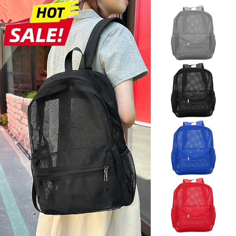 New Fashion Sports Beach Backpack Transparent Mesh Summer Bag Large Capacity School Bag for Junior & Senior High Students
New Fashion Sports Beach Backpack Transparent Mesh Summer Bag Large Capacity School Bag for Junior & Senior High Students