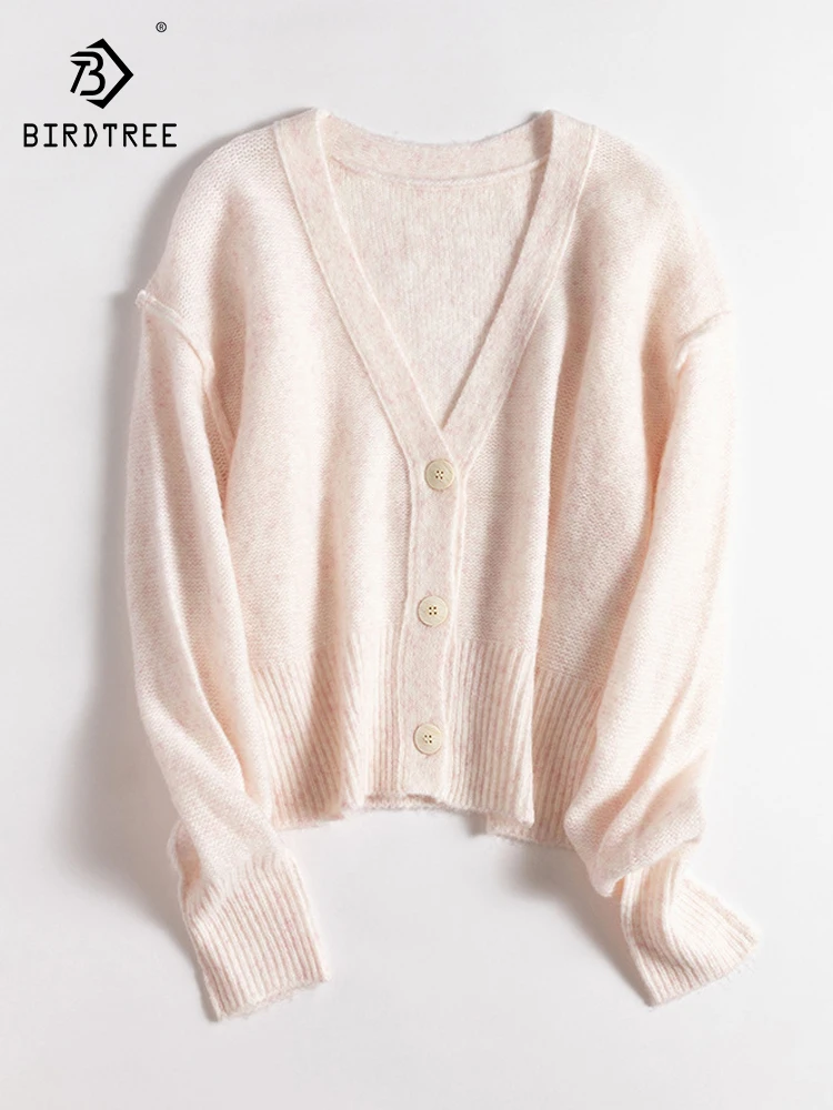 Birdtree 19.8%Sheep Wool 9.3% Mohair Cardigans For Woman 2023 Fall Winter V Neck Dropped Sleeves Sweaters Warm Jackets T30420QC
Birdtree 19.8%Sheep Wool 9.3% Mohair Cardigans For Woman 2023 Fall Winter V Neck Dropped Sleeves Sweaters Warm Jackets T30420QC