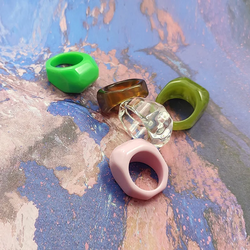 Summer Holiday Beach Style Youth Version Faceted Three-dimensional Multi-color Acrylic Resin Ring Transparent Jewelry Ring
Summer Holiday Beach Style Youth Version Faceted Three-dimensional Multi-color Acrylic Resin Ring Transparent Jewelry Ring