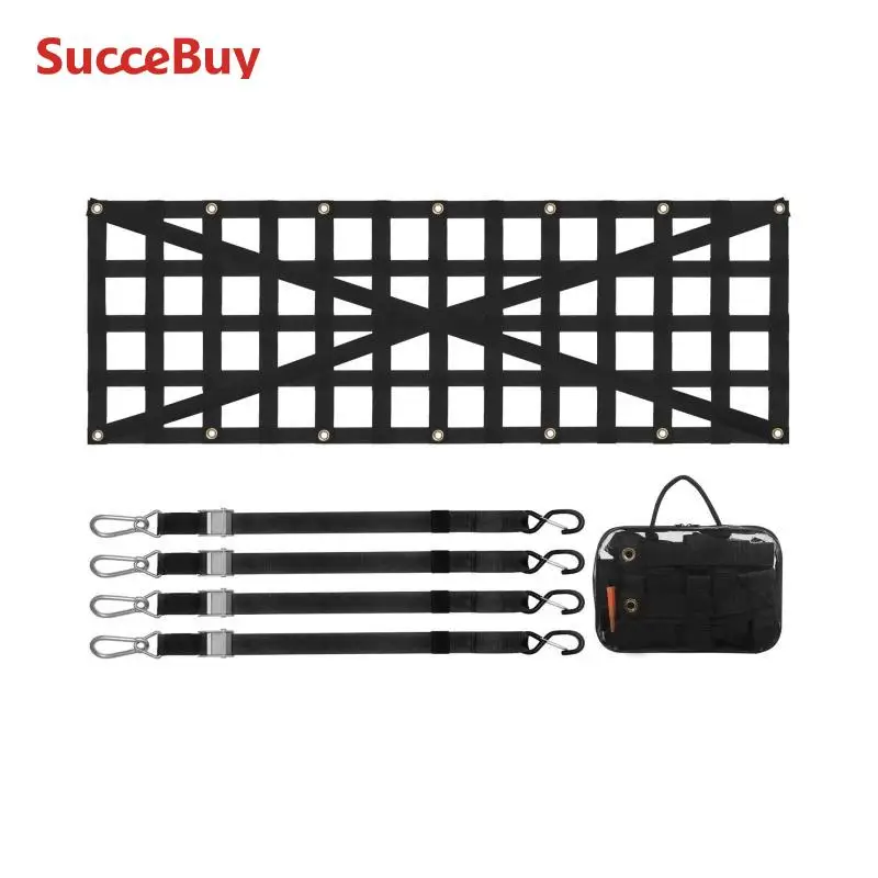 SucceBuy Universal Car Rear Trunk Net Mesh Elastic Net with 4 Telescopic Straps Cargo Storage Organizer for Pickup Trailer
SucceBuy Universal Car Rear Trunk Net Mesh Elastic Net with 4 Telescopic Straps Cargo Storage Organizer for Pickup Trailer