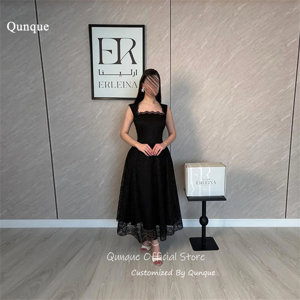 Qunque Midi Length Black Square Neckline Evening Dress A Line Backless Dress For Women Pleated Lace Vestidos De Gala Customized
Qunque Midi Length Black Square Neckline Evening Dress A Line Backless Dress For Women Pleated Lace Vestidos De Gala Customized
